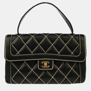 Chanel Black Calfskin Wild Stitch Handbag, Satchels - Luxury Closet catalog