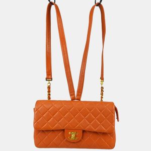 Chanel Orange Lambskin Classic Flap Chain Backpack, Backpacks - Luxury Closet catalog
