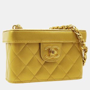 Chanel Quilted Cc Vanity Chain Shoulder Bag Purse Gold Leather Vintage, Shoulder Bags - Luxury Closet catalog