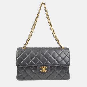 Chanel Black Lambskin Double Sided Classic Flap Shoulder Bag, Shoulder Bags - Luxury Closet catalog