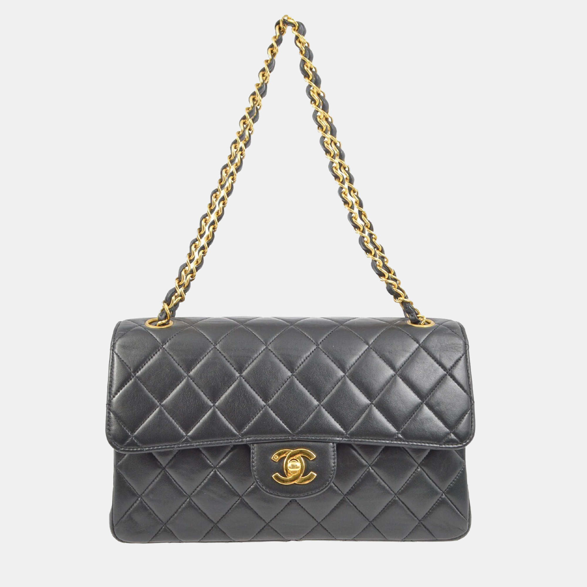 Chanel Black Lambskin Double Sided Classic Flap Shoulder Bag, Shoulder Bags - Luxury Closet catalog