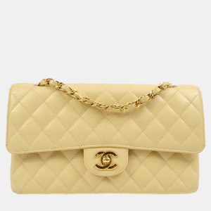 Chanel Beige Calfskin Medium Classic Double Flap Shoulder Bag, Shoulder Bags - Luxury Closet catalog