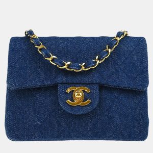 Chanel Blue Denim Mini Classic Square Flap Shoulder Bag, Shoulder Bags - Luxury Closet catalog