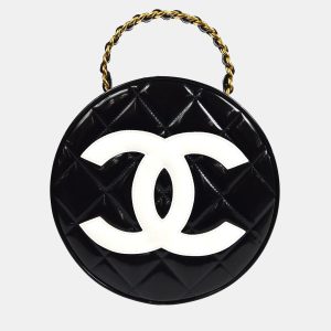 Chanel Black Patent Leather Round Vanity Handbag, Handbags - Luxury Closet catalog