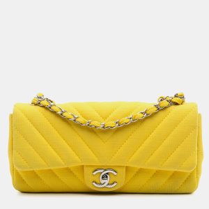 Chanel Yellow Chevron Jersey East West Flap, Shoulder Bags - Luxury Closet catalog