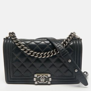Chanel Black Quilted Leather Medium Boy Flap Bag, Shoulder Bags - Luxury Closet catalog