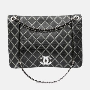 Chanel Black Quilted Metallic Distressed Lambskin CC Crystal Flap, Shoulder Bags - Luxury Closet catalog