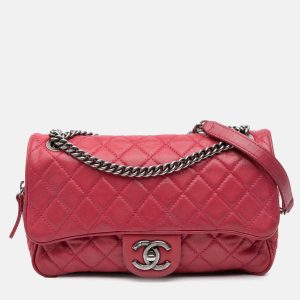 Chanel Pink Small Quilted Iridescent Calfskin Shiva Flap, Shoulder Bags - Luxury Closet catalog