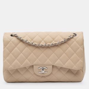 Chanel Beige Jumbo Classic Caviar Double Flap, Shoulder Bags - Luxury Closet catalog