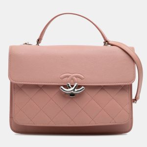 Chanel Pink Large Quilted Goatskin CC Box Flap, Shoulder Bags - Luxury Closet catalog