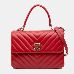 Chanel Red Small Chevron Lambskin Trendy CC Flap, Satchels - Luxury Closet catalog