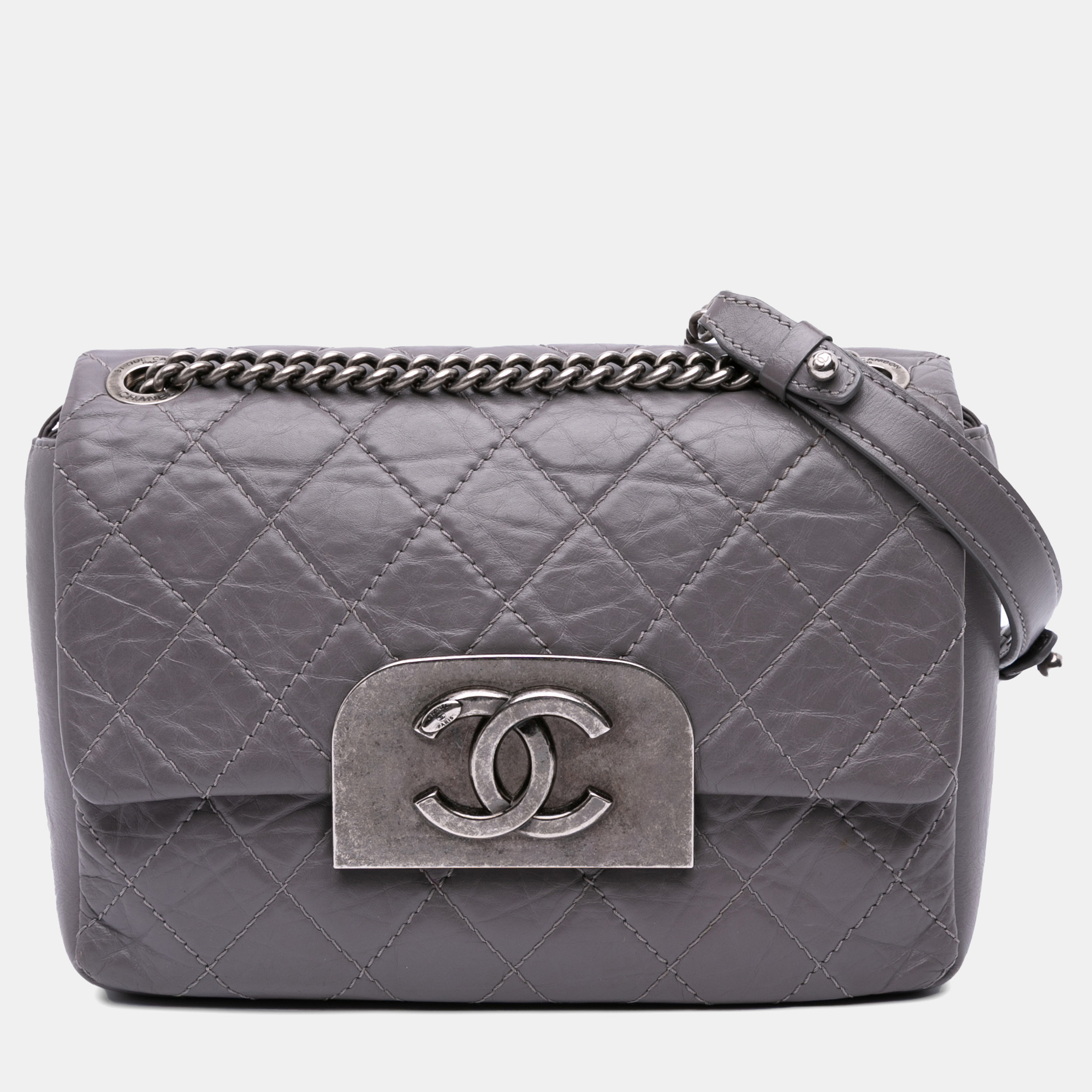 Chanel Purple Quilted Aged Calfskin CC Square Flap, Shoulder Bags - Luxury Closet catalog