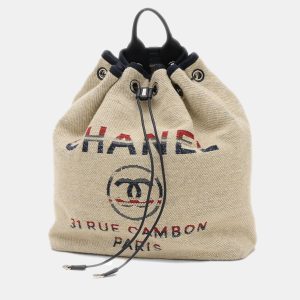 Chanel Beige Hemp Leather Deauville Backpack, Backpacks - Luxury Closet catalog