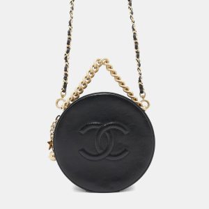 Chanel Black Leather CC Logo Shoulder Bag, Shoulder Bags - Luxury Closet catalog