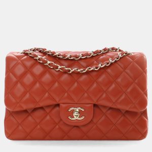 Chanel Red Classic Jumbo Double Flap Bag, Shoulder Bags - Luxury Closet catalog
