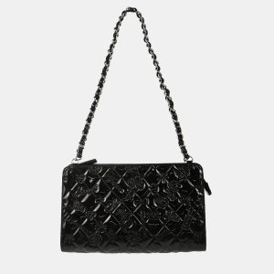 Chanel Black Patent Leather Icon Chain Handbag, Handbags - Luxury Closet catalog