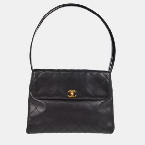 Chanel Black Lambskin Straight Flap Shoulder Bag, Shoulder Bags - Luxury Closet catalog