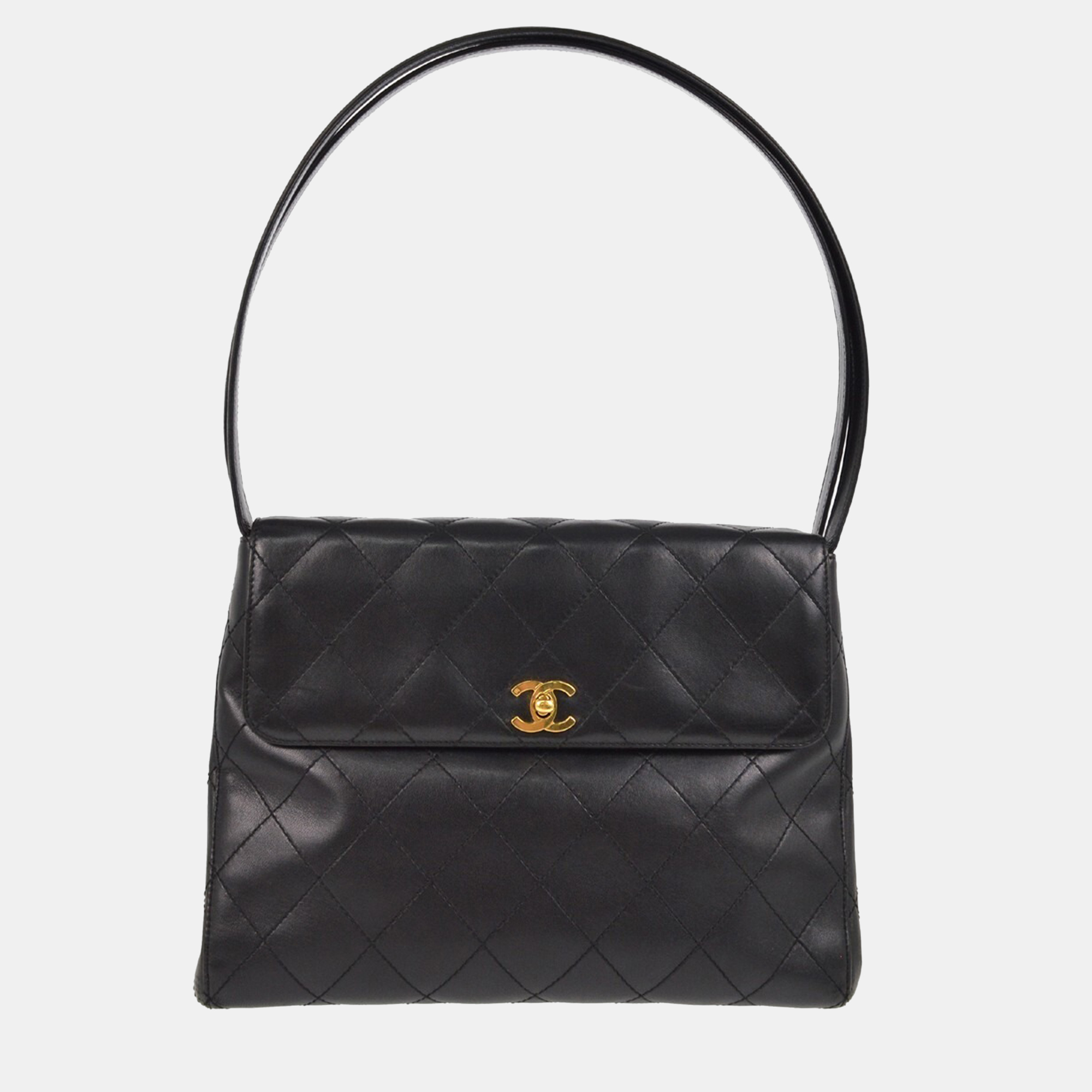 Chanel Black Lambskin Straight Flap Shoulder Bag, Shoulder Bags - Luxury Closet catalog