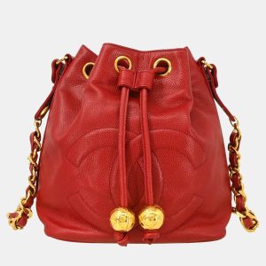 Chanel Red Calfskin Bucket Shoulder Bag, Handbags - Luxury Closet catalog