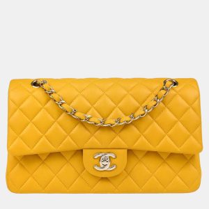 Chanel Yellow Lambskin Medium Classic Double Flap Shoulder Bag, Shoulder Bags - Luxury Closet catalog