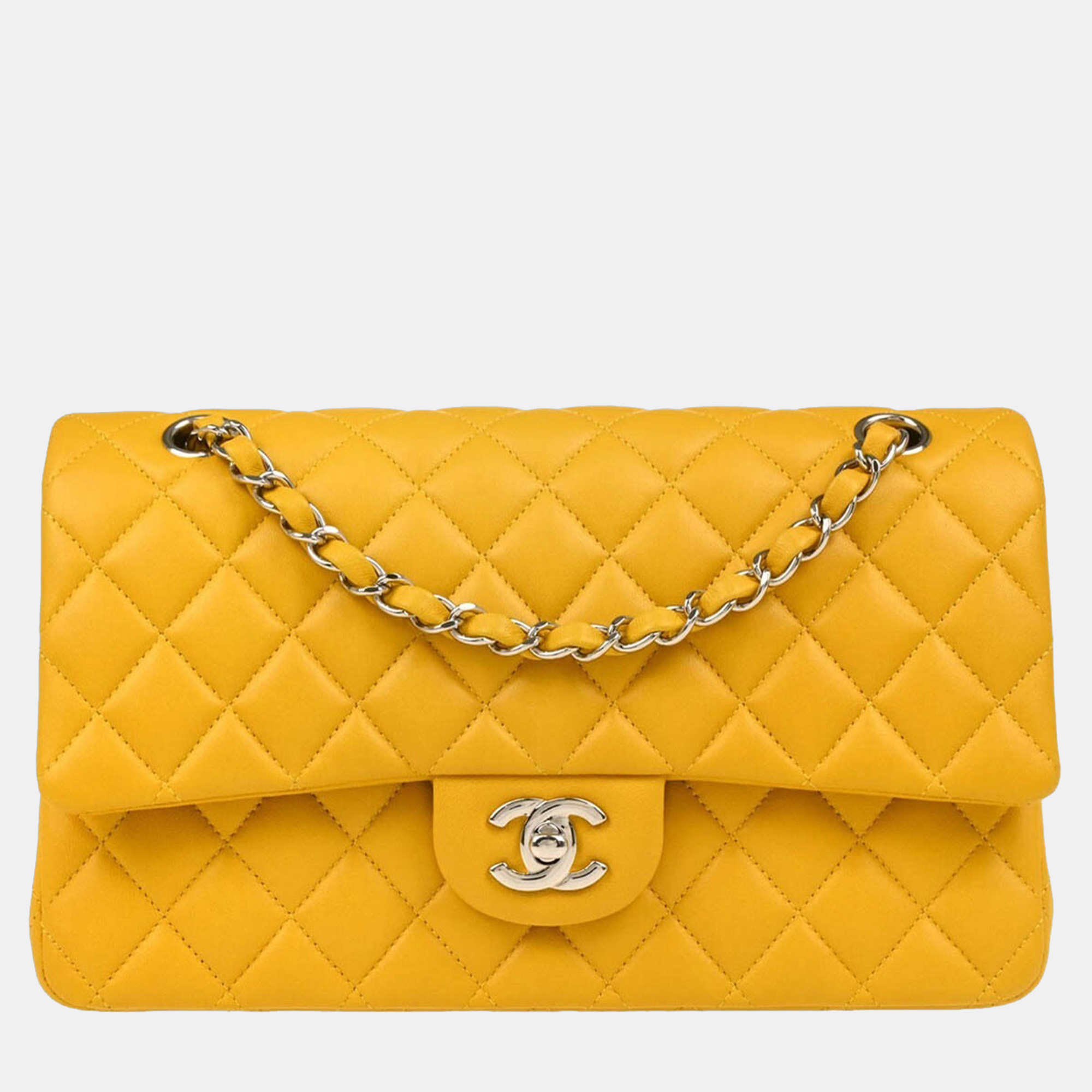 Chanel Yellow Lambskin Medium Classic Double Flap Shoulder Bag, Shoulder Bags - Luxury Closet catalog