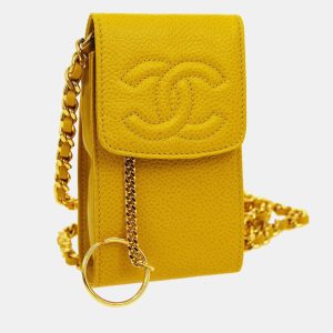 Chanel Yellow Caviar Leather Timeless Pochette Shoulder Bag, Shoulder Bags - Luxury Closet catalog