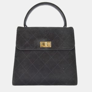 Chanel Black Suede Mademoiselle Lock Handbag, Handbags - Luxury Closet catalog