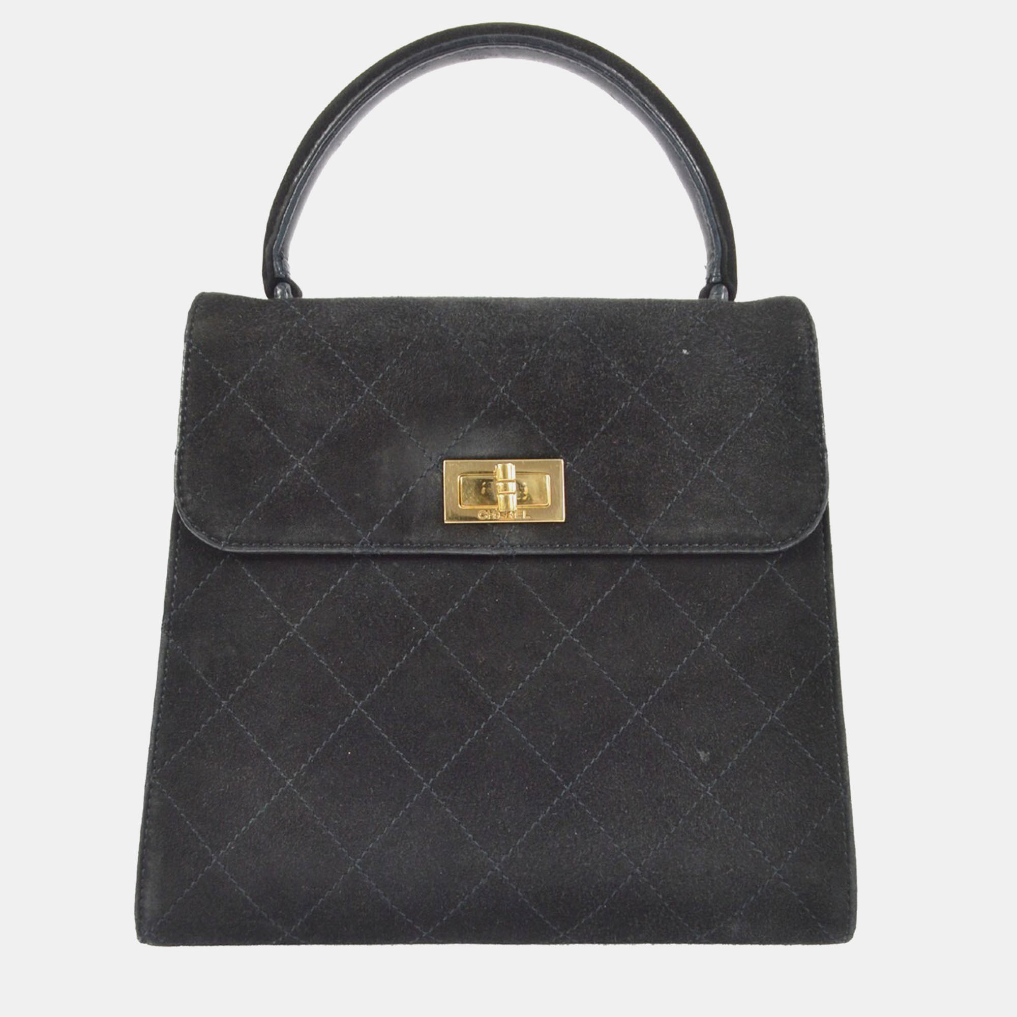 Chanel Black Suede Mademoiselle Lock Handbag, Handbags - Luxury Closet catalog