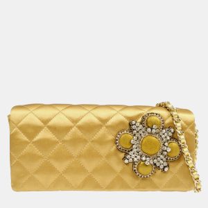 Chanel Gold Embellished Quilted Rhinestone Chain Handbag, Handbags - Luxury Closet catalog