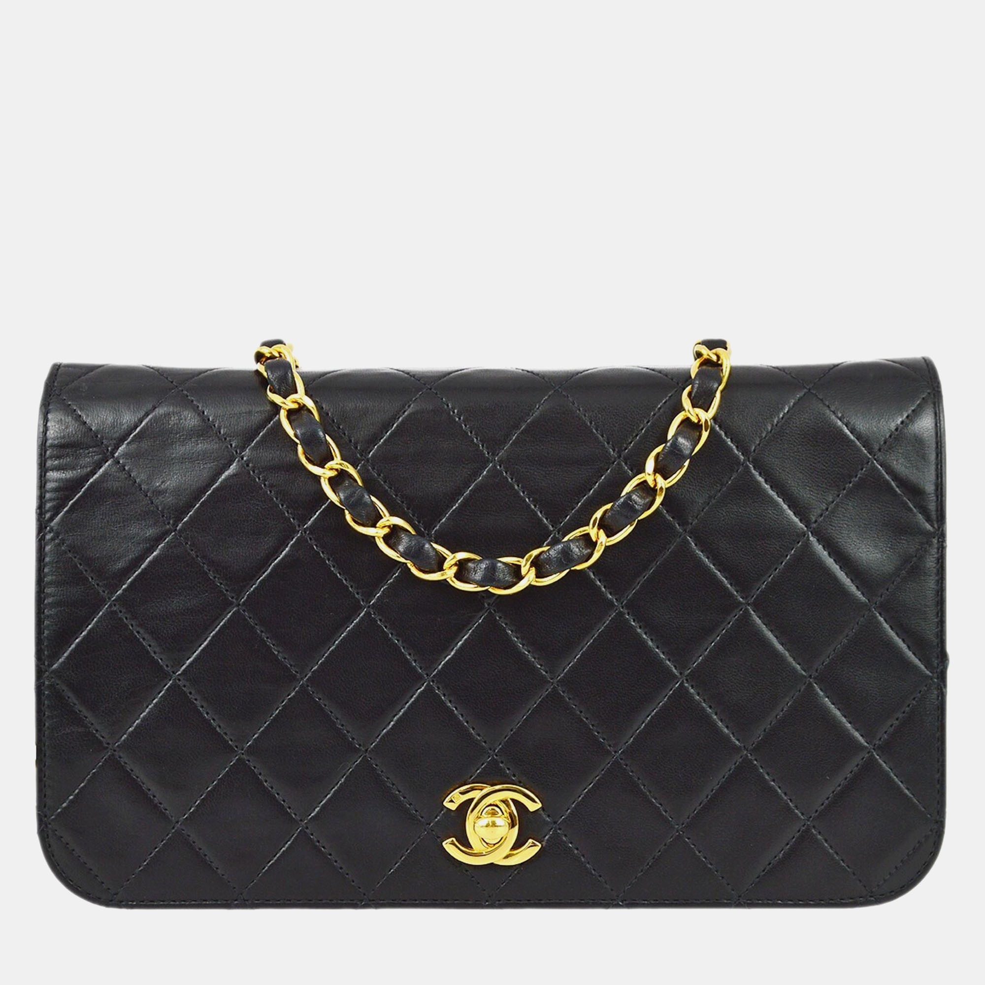 Chanel Black Lambskin Turnlock Small Full Flap Shoulder Bag, Shoulder Bags - Luxury Closet catalog