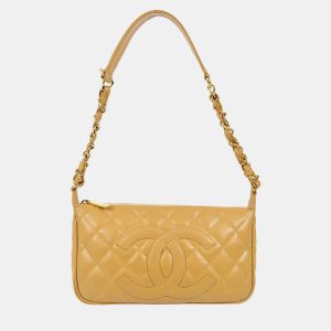 Chanel Beige Calfskin Chain Shoulder Bag, Shoulder Bags - Luxury Closet catalog