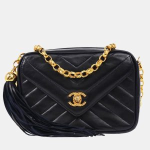 Chanel Navy Chevron Lambskin Vintage Front Pocket Small Camera Bag, Handbags - Luxury Closet catalog