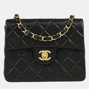 Chanel Black Lambskin Mini Classic Square Flap Shoulder Bag, Shoulder Bags - Luxury Closet catalog