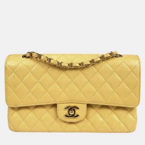 Chanel Beige Calfskin Medium Classic Double Flap Bag, Shoulder Bags - Luxury Closet catalog