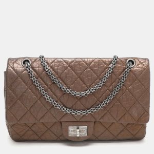 Chanel Metallic Brown Quilted Aged Leather Reissue 2.55 Classic 227 Flap Bag, Shoulder Bags - Luxury Closet catalog
