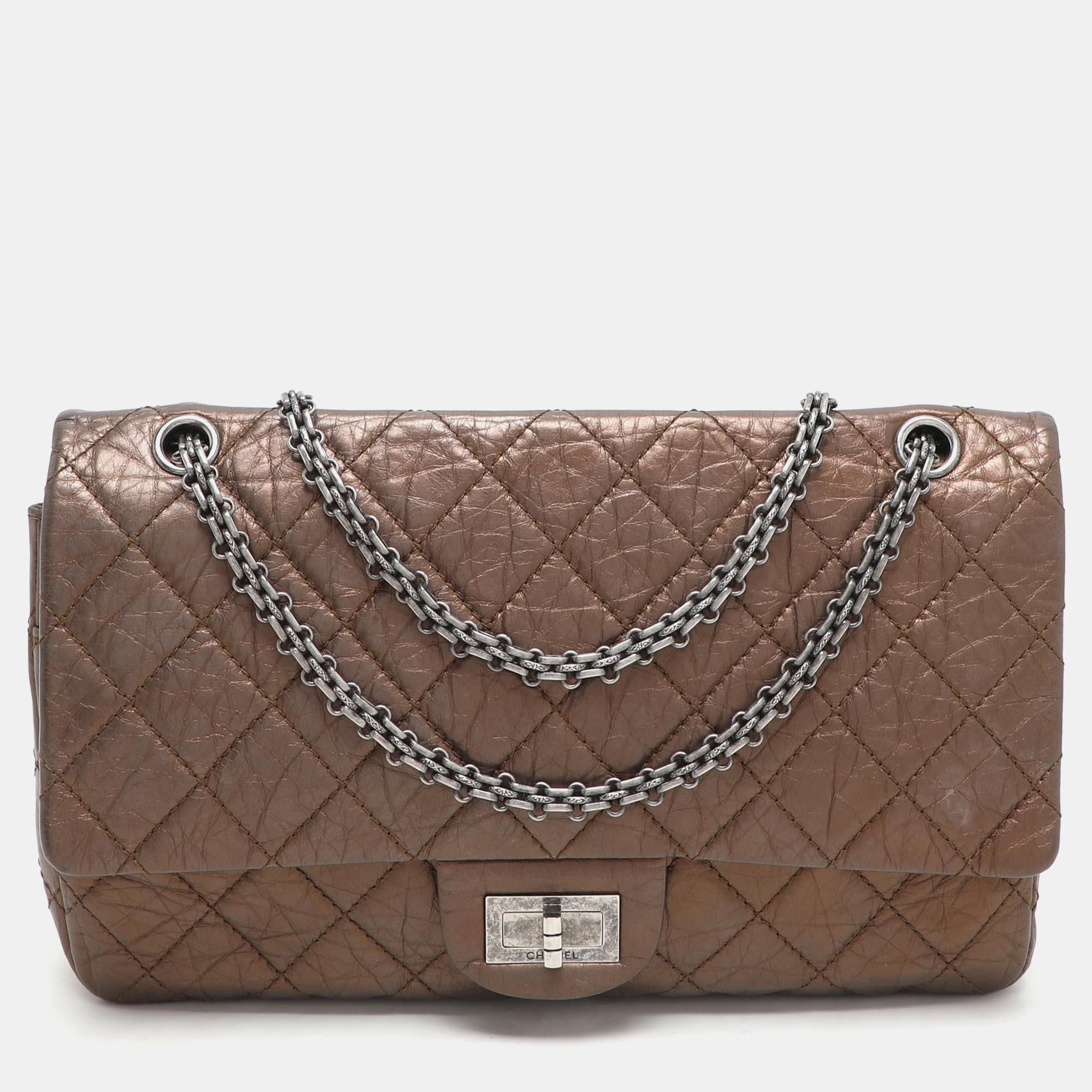 Chanel Metallic Brown Quilted Aged Leather Reissue 2.55 Classic 227 Flap Bag, Shoulder Bags - Luxury Closet catalog