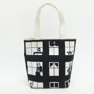 Chanel Navy Blue/White Canvas Coco Window Tote, Tote Handbags - Luxury Closet catalog
