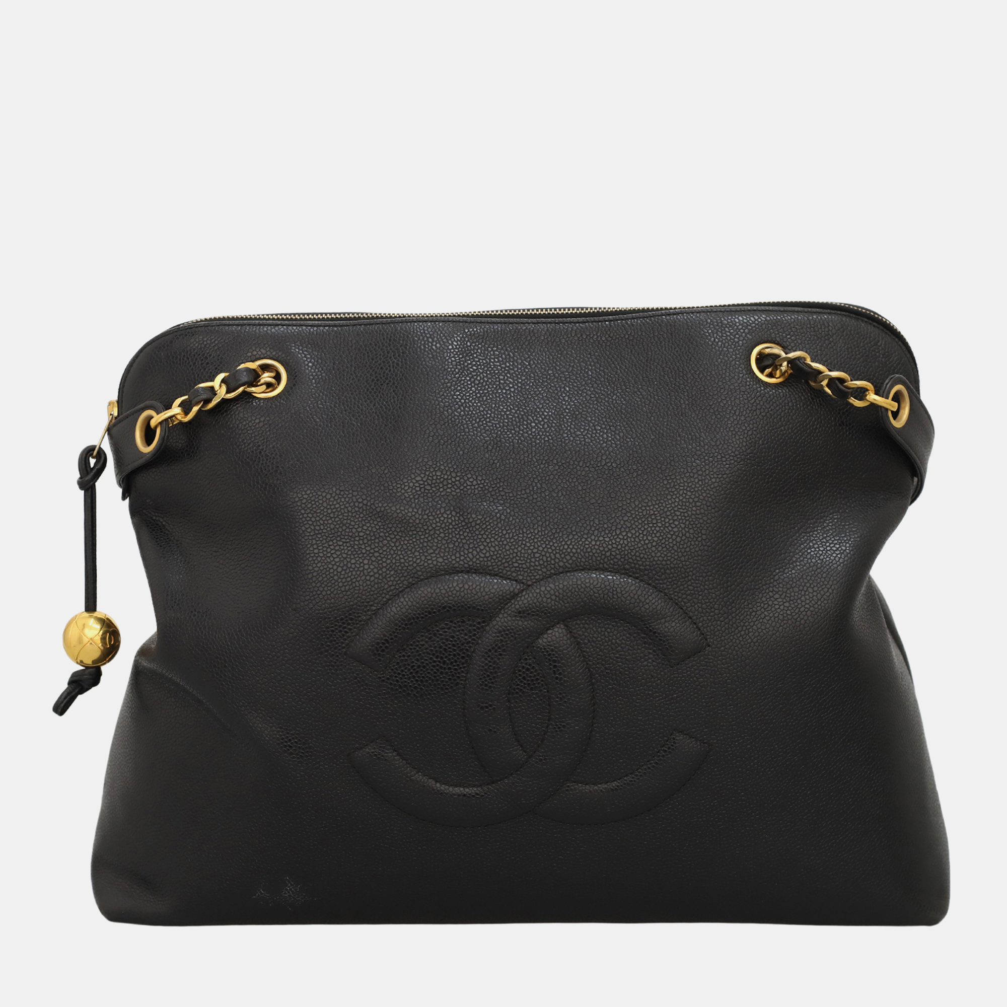 Chanel Black Vintage Caviar Large CC Shoulder Bag, Shoulder Bags - Luxury Closet catalog