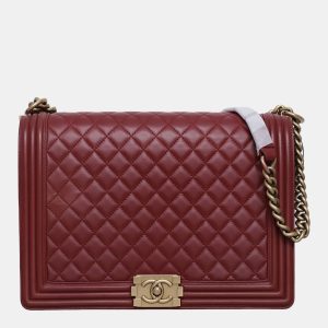 Chanel Burgundy Large Boy Bag, Shoulder Bags - Luxury Closet catalog