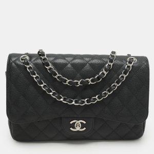 Chanel Black Quilted Leather Jumbo Classic Double Flap Bag, Shoulder Bags - Luxury Closet catalog