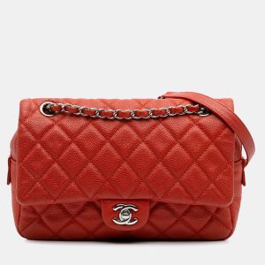 Chanel Orange Medium Quilted Caviar Easy Flap, Shoulder Bags - Luxury Closet catalog