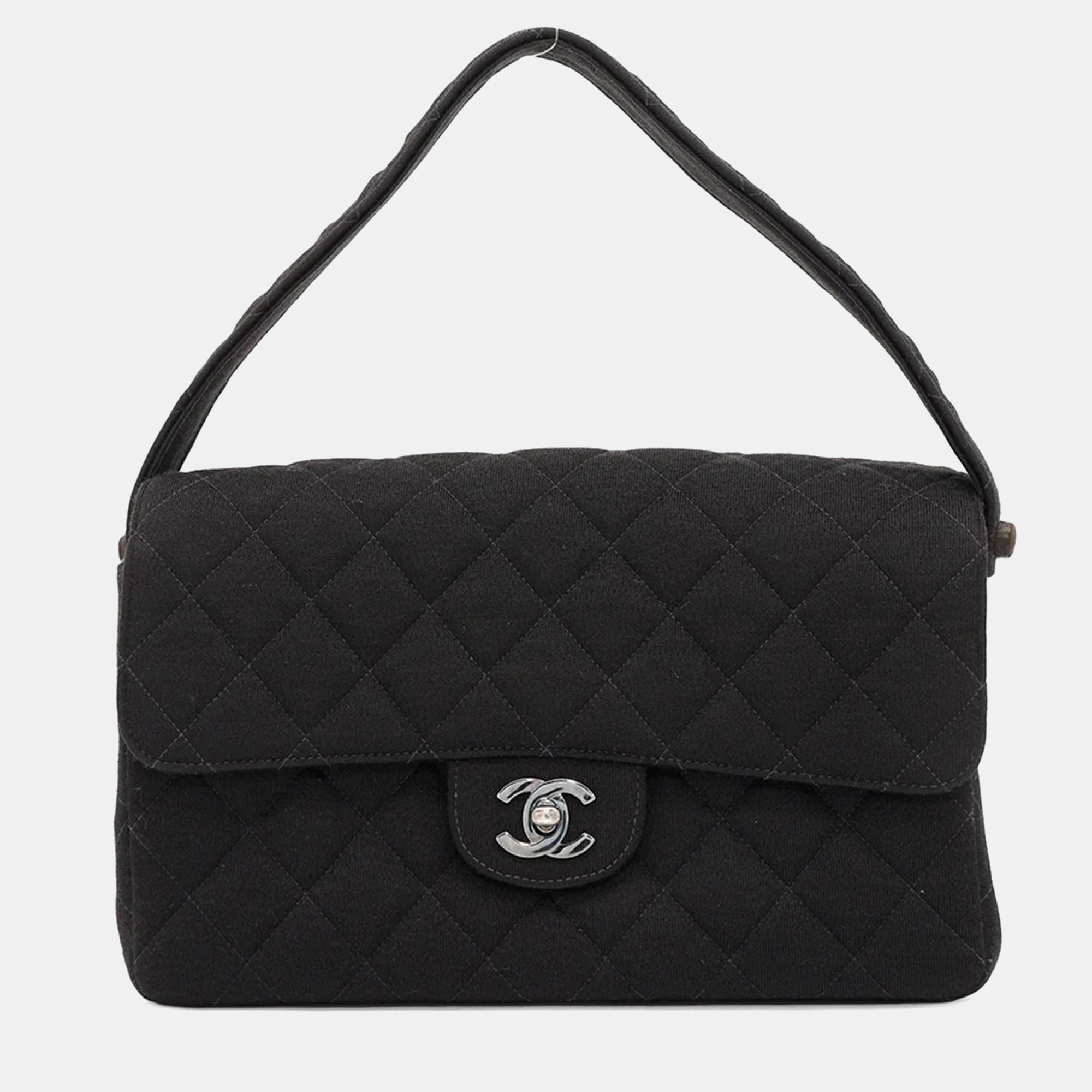 Chanel Flap CC Black Cotton Matelasse Handbag, Satchels - Luxury Closet catalog