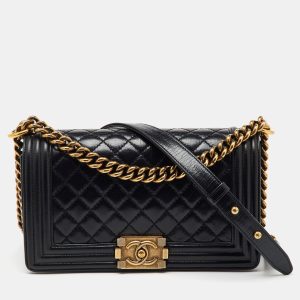 Chanel Black Quilted Leather Medium Boy Flap Bag, Shoulder Bags - Luxury Closet catalog