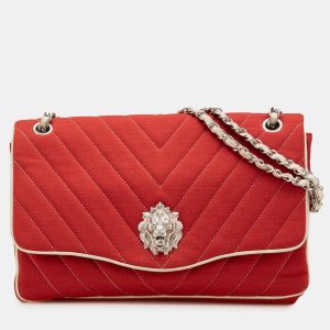 Chanel Red Jumbo Chevron Jersey Leo Lion Flap, Shoulder Bags - Luxury Closet catalog