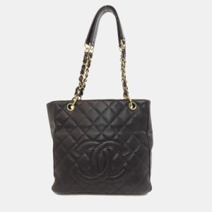 Chanel Petite Shopping Black Leather Tote Bag, Tote Handbags - Luxury Closet catalog