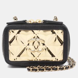 Chanel Mini Black Lambskin Leather Vanity Shoulder Bag, Wallets & Money Clips - Luxury Closet catalog