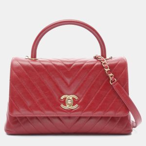 Chanel Coco Handle Red V Stitch Leather Top Handle Bag, Satchels - Luxury Closet catalog