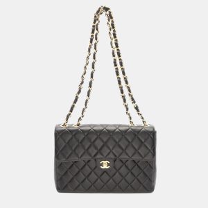 Chanel  Single Flap Jumbo Black Matelasse Lamb Leather Shoulder Bag, Handbags - Luxury Closet catalog