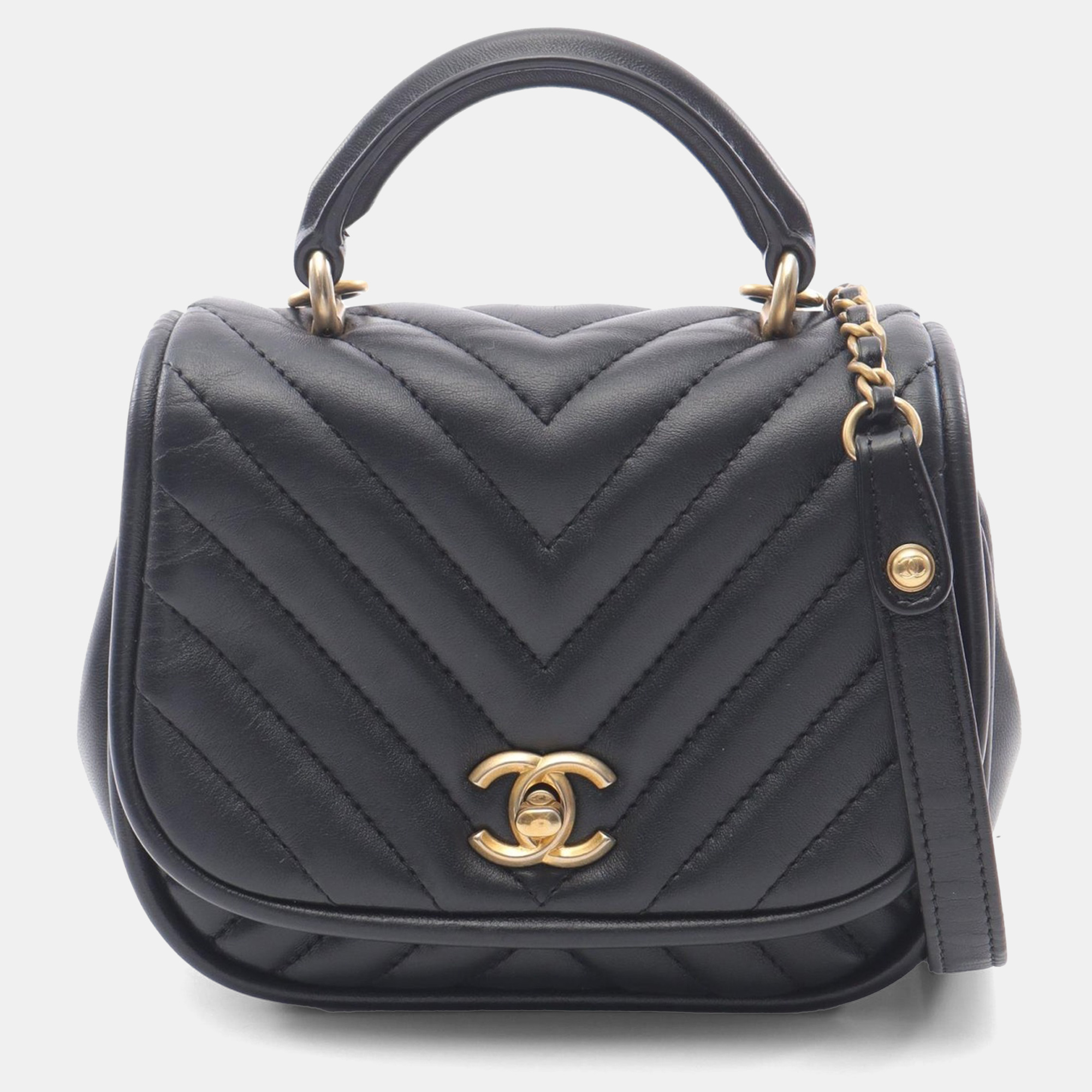 Chanel Single Flap Mini Black Reverse Chevron Lambskin Top Handle Bag, Handbags - Luxury Closet catalog