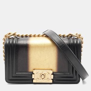 Chanel Boy Small Black/Gold Leather Shoulder Bag, Handbags - Luxury Closet catalog